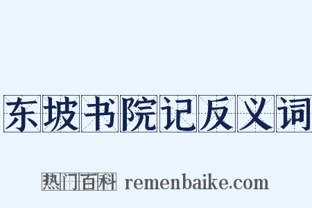 东坡书院记反义词是什么意思的图片
